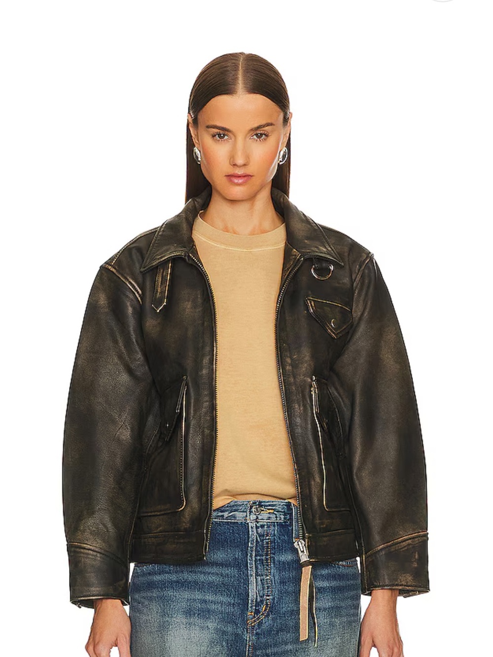 Found Leather Pocket Jacket